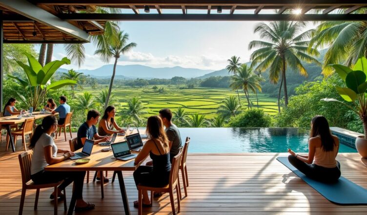 découvrez notre séjour mastermind à bali, une expérience unique alliant coworking, réseautage et bien-être pour les entrepreneurs. profitez d'un cadre idyllique pour développer vos projets tout en tissant des liens enrichissants avec d'autres professionnels.